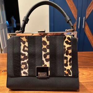 Dune London Black and Tan Satchel with Structured Design
